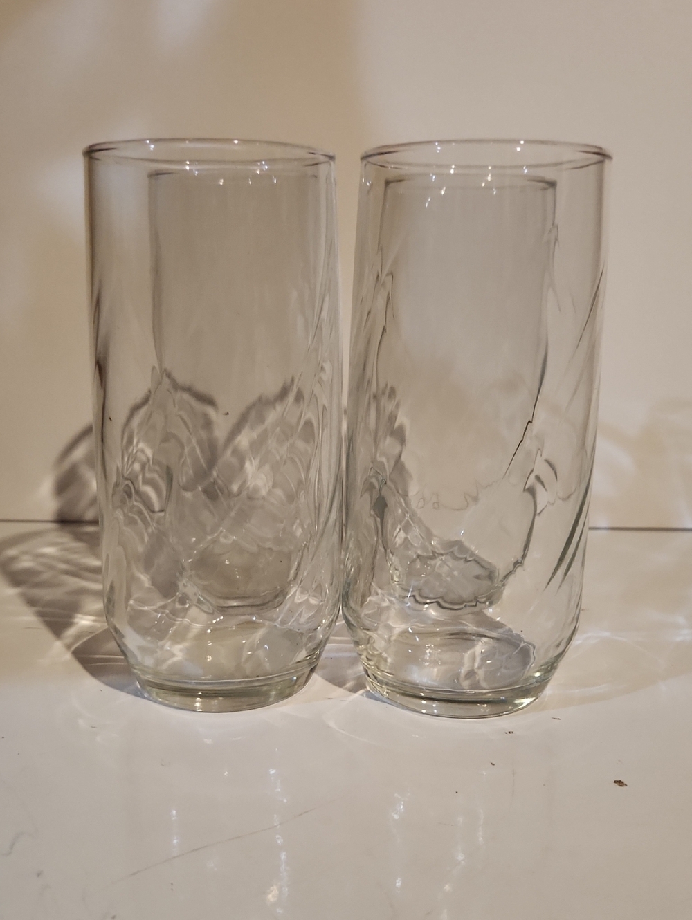 Anchor Hocking Clear Twisted Glass Tumblers - Set of 4